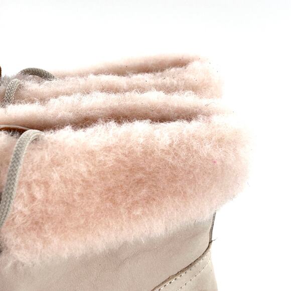 Kork Ease Winslet Ankle Boots 8.5 White NWOT Leather Fur Combat Lace Booties - Picture 9 of 10